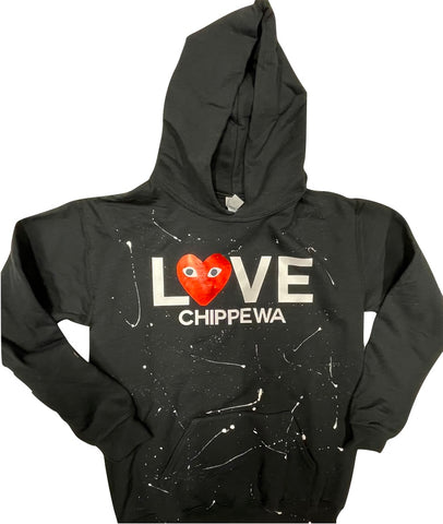 Pullover Hooded Sweatshirt-LOVE Heart with Eyes