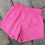 BASICS-Girls Soffe Shorts-Pink with paint only
