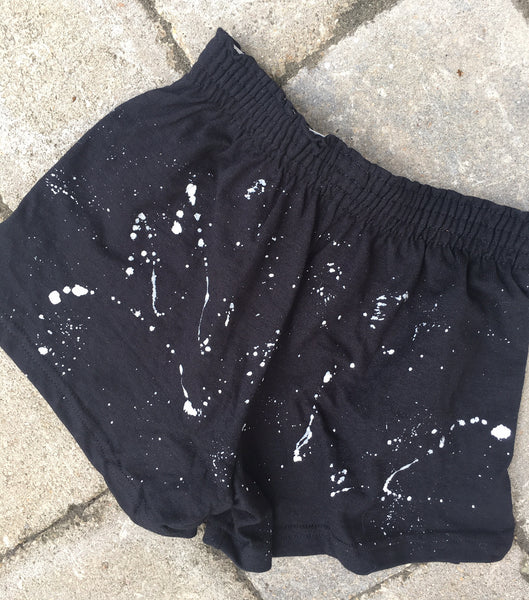 BASICS-Girls Soffe Shorts-Black with paint only – Splatitude