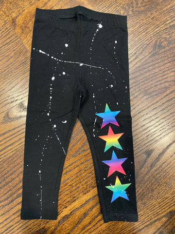 Tie Dye Rainbow Star Leggings-size 2T-GIT