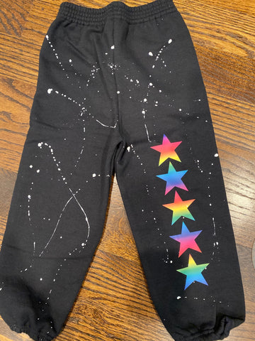 Rainbow Tie Dye Star Sweatpants-sz 4/5-GIT