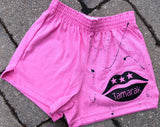 Girls Soffe Shorts-Pink with lips