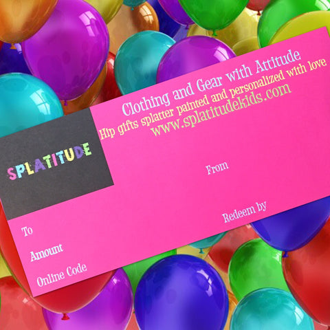 Splatitude Gift Card-$10-$100