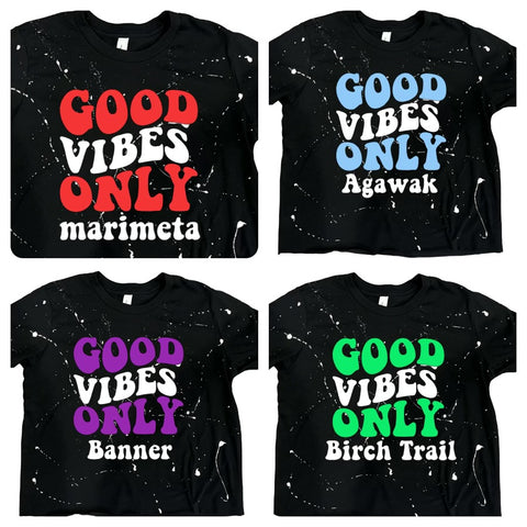 Cropped Good Vibes Only Camp T-shirt