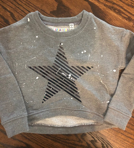 Grey Cropped Sweatshirt-Star-size 4-GIT