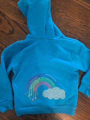 Rainbow Bling Hoodie-blue-size 4-GIT